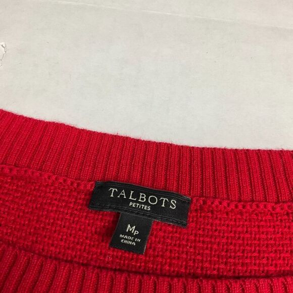 Talbots Intarsia Anchor Sweater Striped Long Sleeve Nautical Pullover PM PETITES - Picture 4 of 10